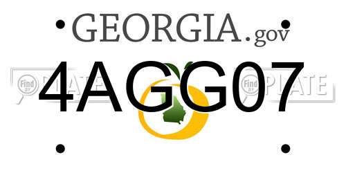 4AGG07 Georgia License Plate