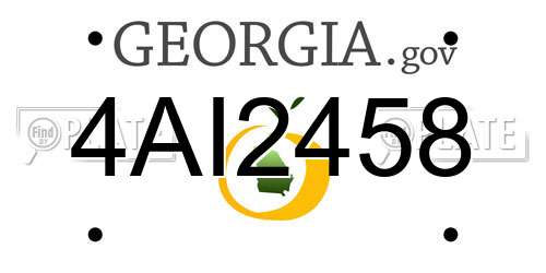 4AI2458 Georgia License Plate