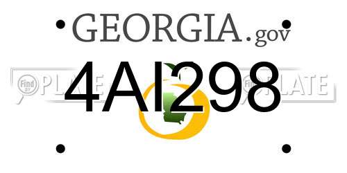 4AI298 Georgia License Plate