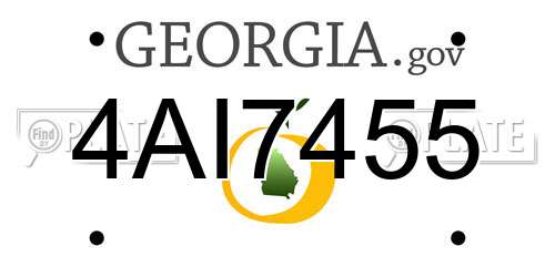 4AI7455 Georgia License Plate
