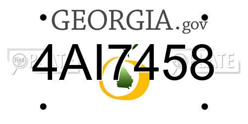 4AI7458 Georgia License Plate