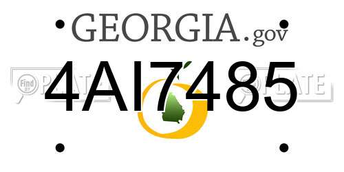 4AI7485 Georgia License Plate