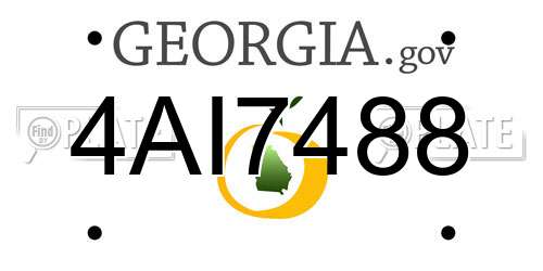 4AI7488 Georgia License Plate