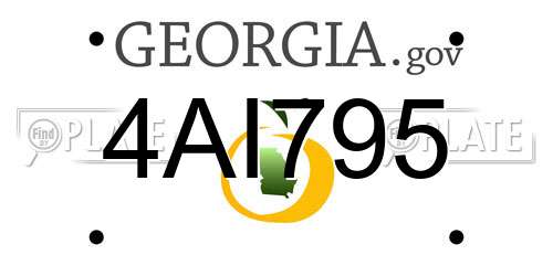 4AI795 Georgia License Plate