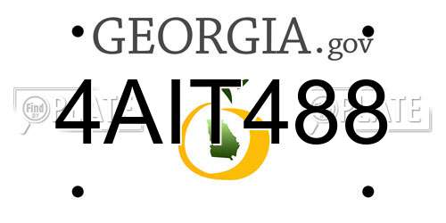 4AIT488 Georgia License Plate