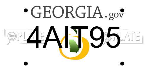 4AIT95 Georgia License Plate