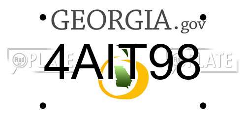 4AIT98 Georgia License Plate