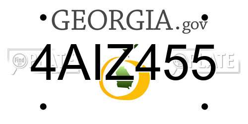 4AIZ455 Georgia License Plate