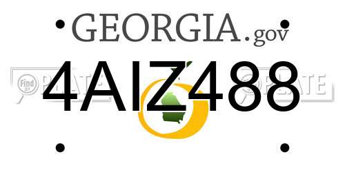 4AIZ488 Georgia License Plate