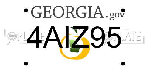 4AIZ95 Georgia License Plate