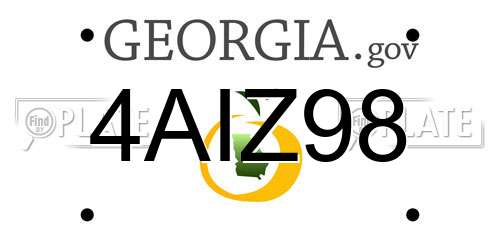 4AIZ98 Georgia License Plate