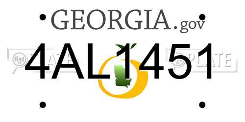 4AL1451 Georgia License Plate
