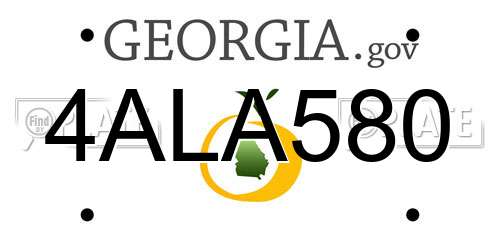 4ALA580 Georgia License Plate