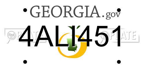 4ALI451 Georgia License Plate
