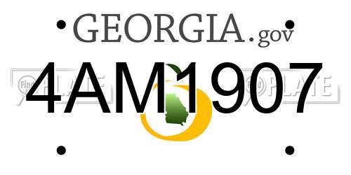 4AM1907 Georgia License Plate