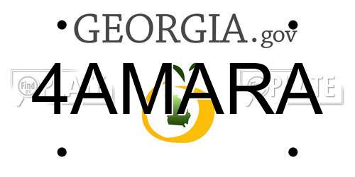 4AMARA Georgia License Plate