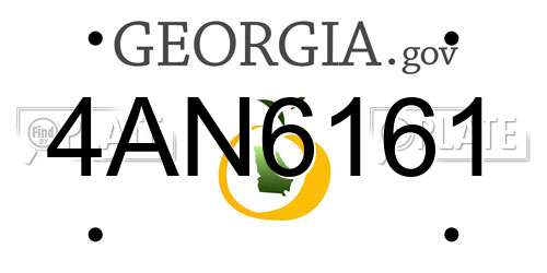 4AN6161 Georgia License Plate
