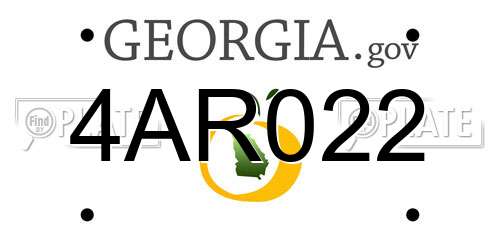4AR022 Georgia License Plate