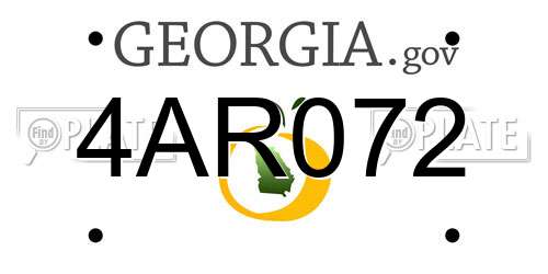 4AR072 Georgia License Plate