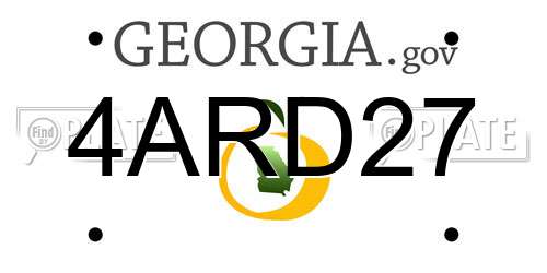 4ARD27 Georgia License Plate