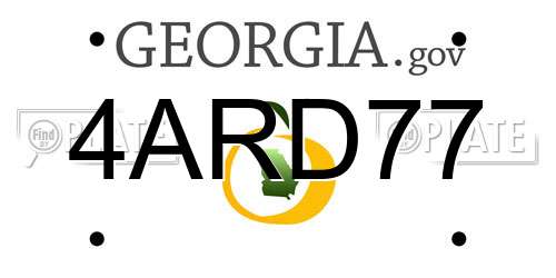 4ARD77 Georgia License Plate