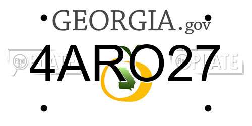 4ARO27 Georgia License Plate