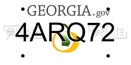 4ARQ72 Georgia License Plate