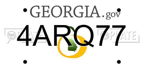 4ARQ77 Georgia License Plate