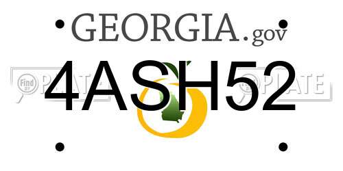 4ASH52 Georgia License Plate