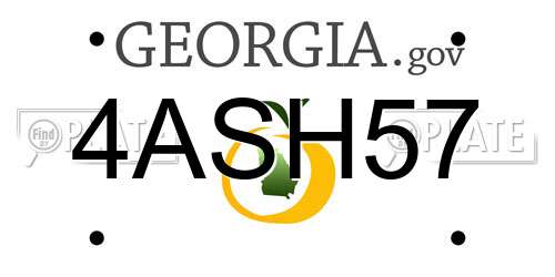 4ASH57 Georgia License Plate