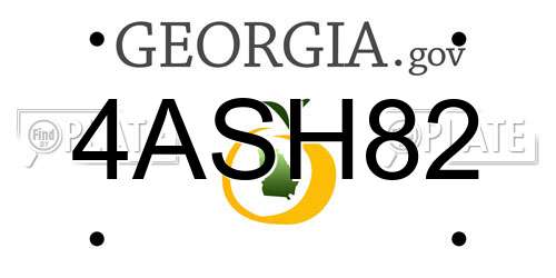 4ASH82 Georgia License Plate