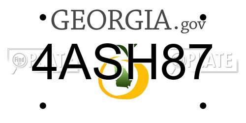 4ASH87 Georgia License Plate
