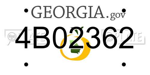 4B02362 Georgia License Plate