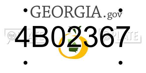 4B02367 Georgia License Plate