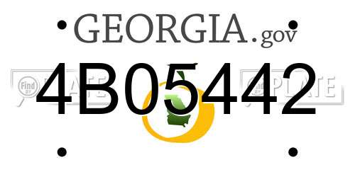 4B05442 Georgia License Plate