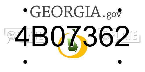 4B07362 Georgia License Plate