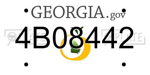 4B08442 Georgia License Plate