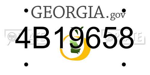 4B19658 Georgia License Plate