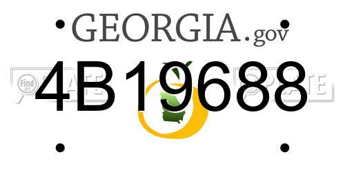4B19688 Georgia License Plate