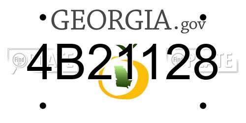 4B21128 Georgia License Plate