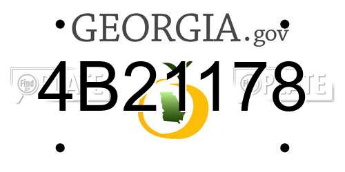 4B21178 Georgia License Plate