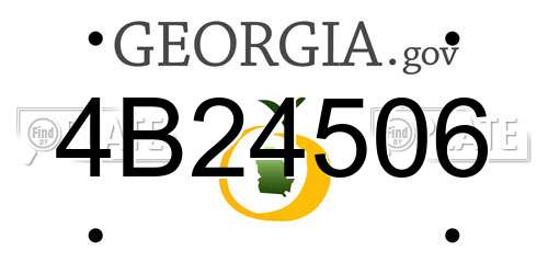 4B24506 Georgia License Plate