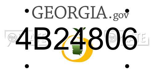 4B24806 Georgia License Plate