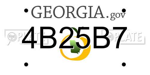 4B25B7 Georgia License Plate