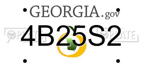4B25S2 Georgia License Plate