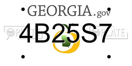4B25S7 Georgia License Plate