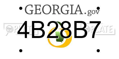 4B28B7 Georgia License Plate