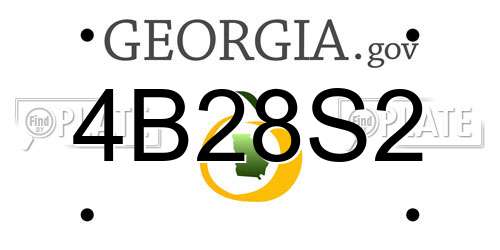 4B28S2 Georgia License Plate