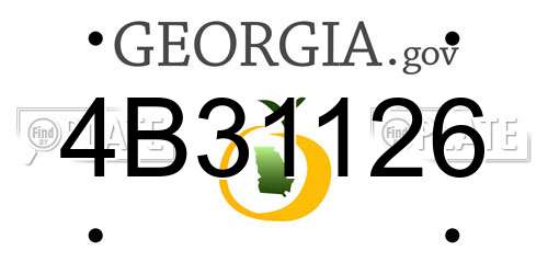 4B31126 Georgia License Plate