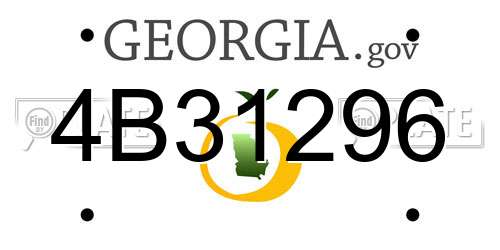4B31296 Georgia License Plate